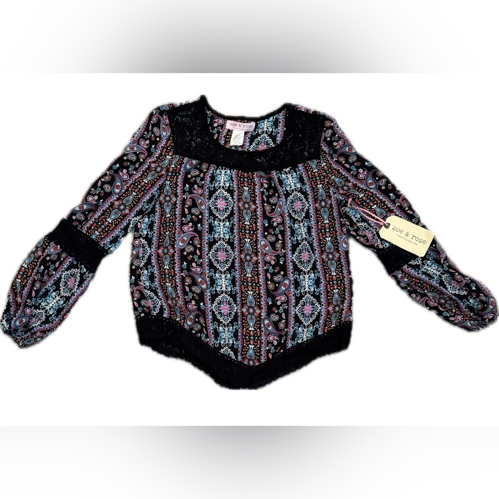 Band of Gypsies Multicolor Paisley Kids Blouse